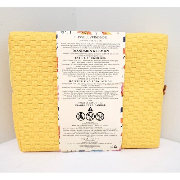 Russell & Windsor LONDON PERFUMERS LUXURY BATH SET Mandarin Lemon Candle Lotion - Picture 4 of 14